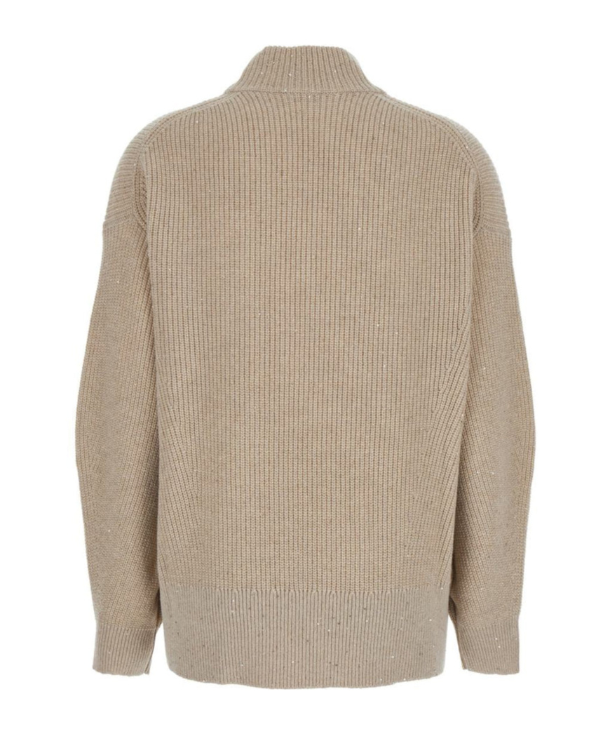 Brunello Cucinelli Cashmere Turtleneck Sweater In Nude