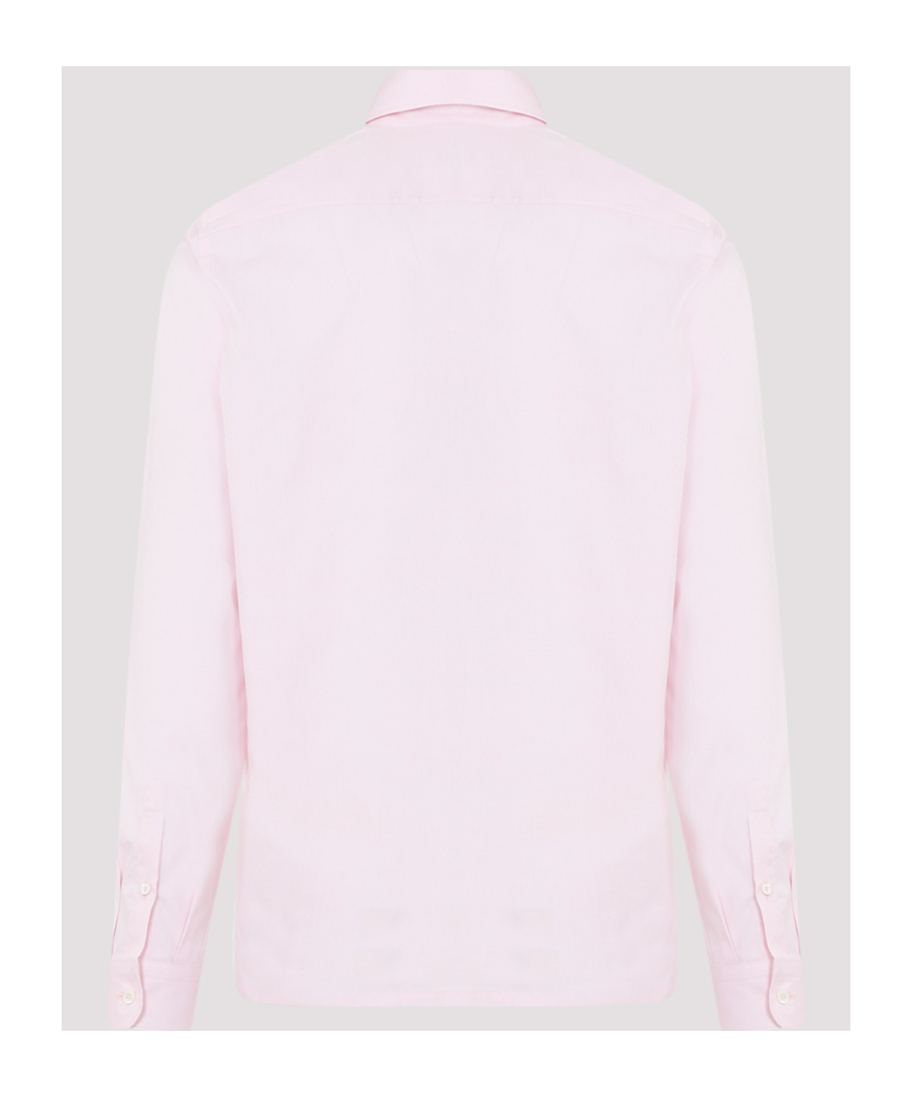Prada Cotton Embroidered Logo Shirt In Pink