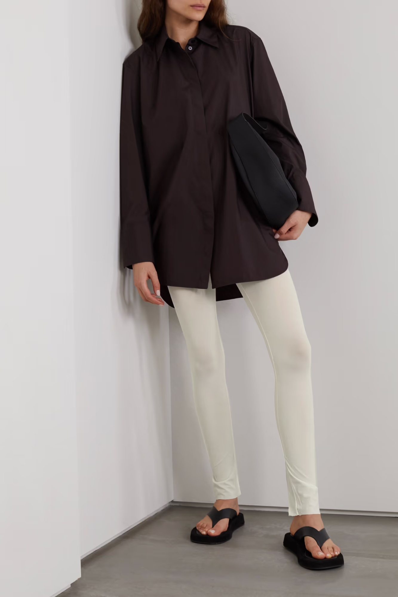 The Row Fraidy Stretch Jersey Leggings In White