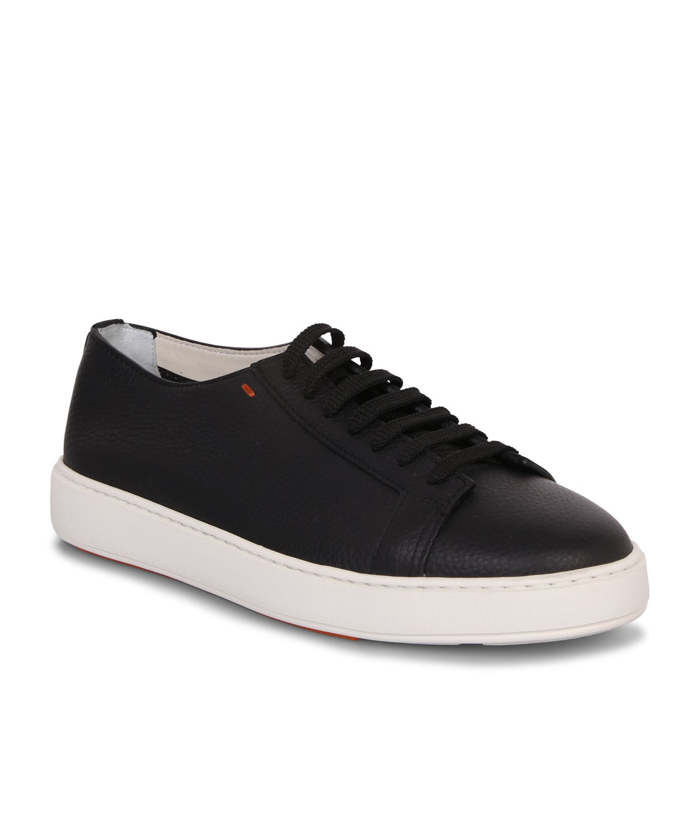 Santoni Man Sneakers Black Size 7 Leather In Black