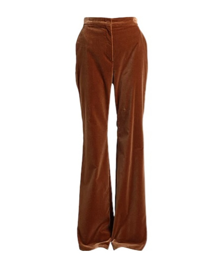 Max Mara Velvet Flared Pants In Camel