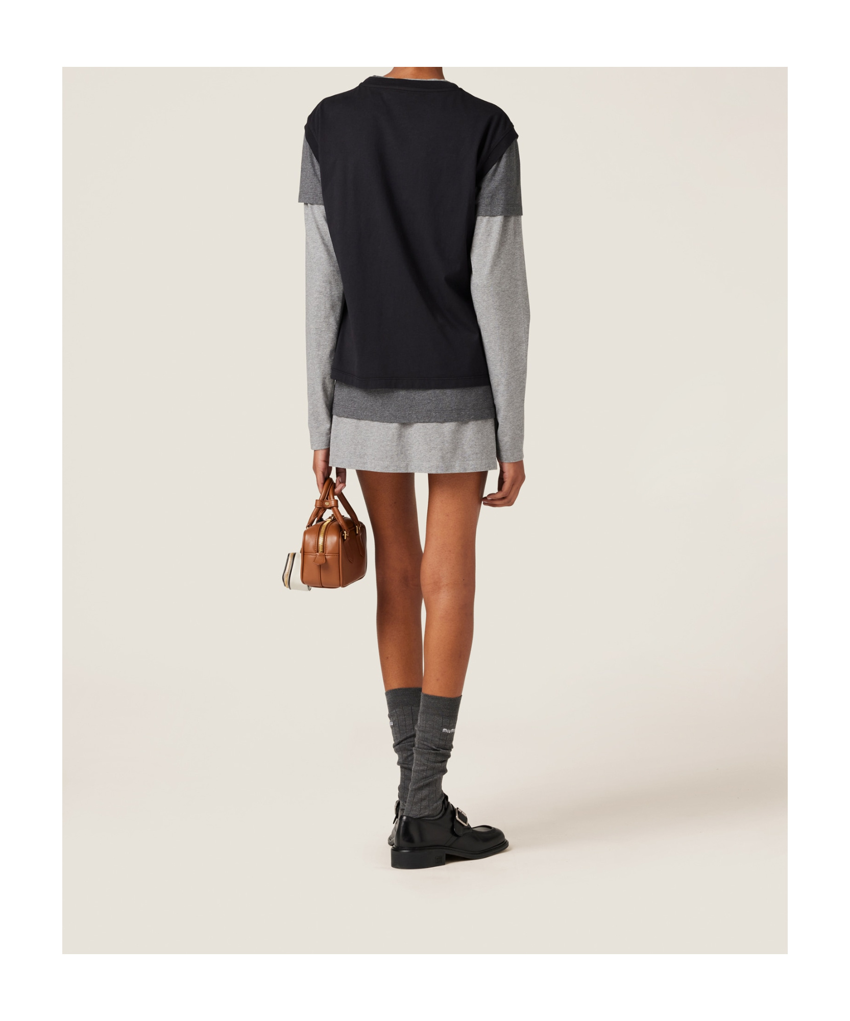 Miu Miu 3-piece Plain Jersey T-shirt In Black