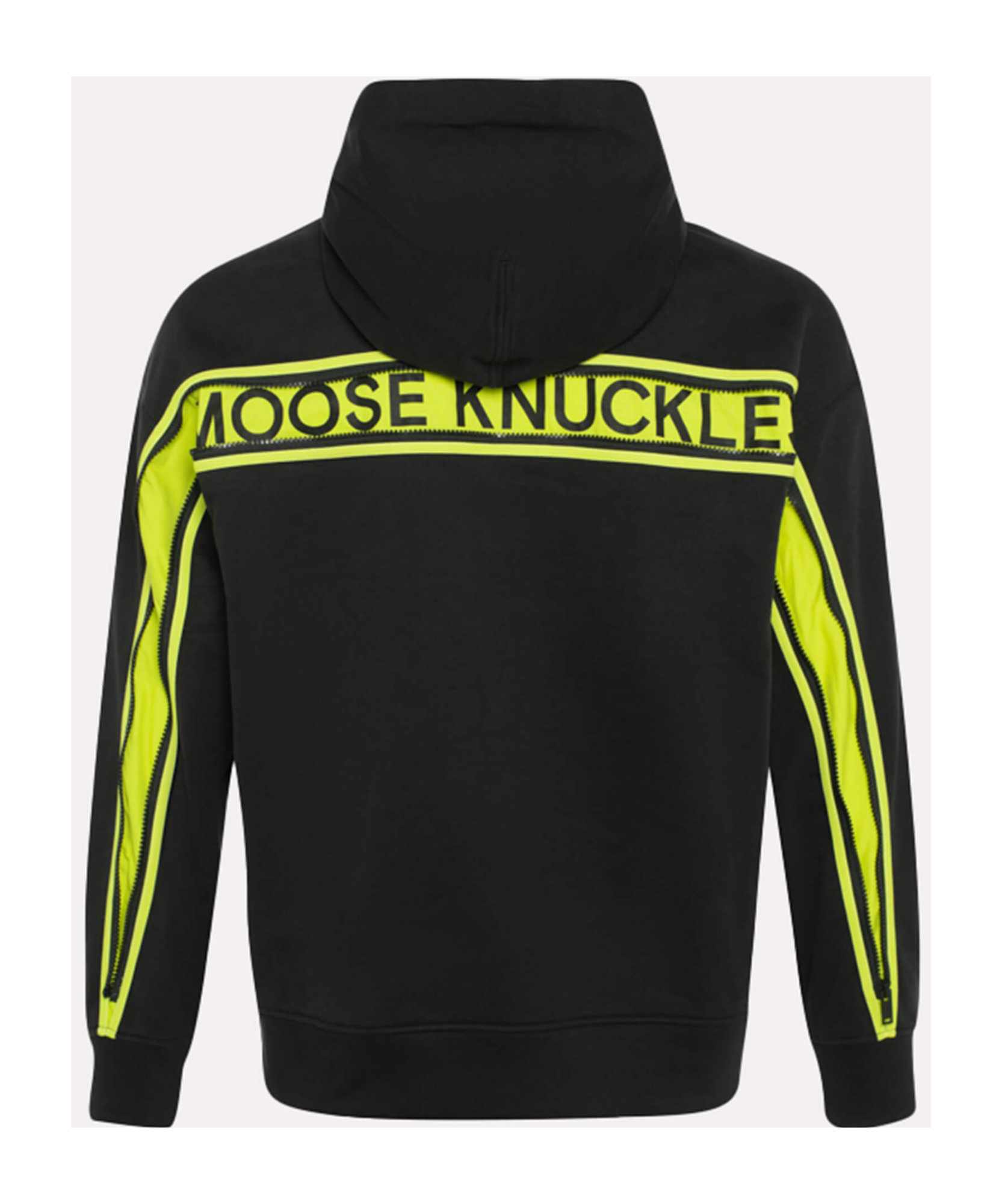 Moose Knuckles Deschamps Zipped-logo Hoodie In Black