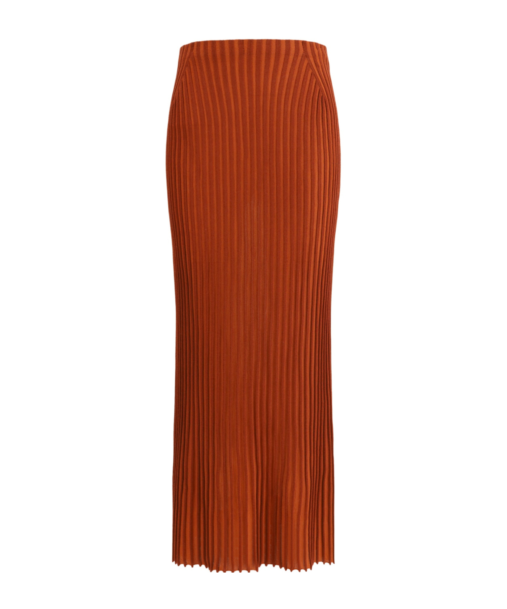 Gabriela Hearst Long Knitted Skirt With Narrow Ribs In Brown