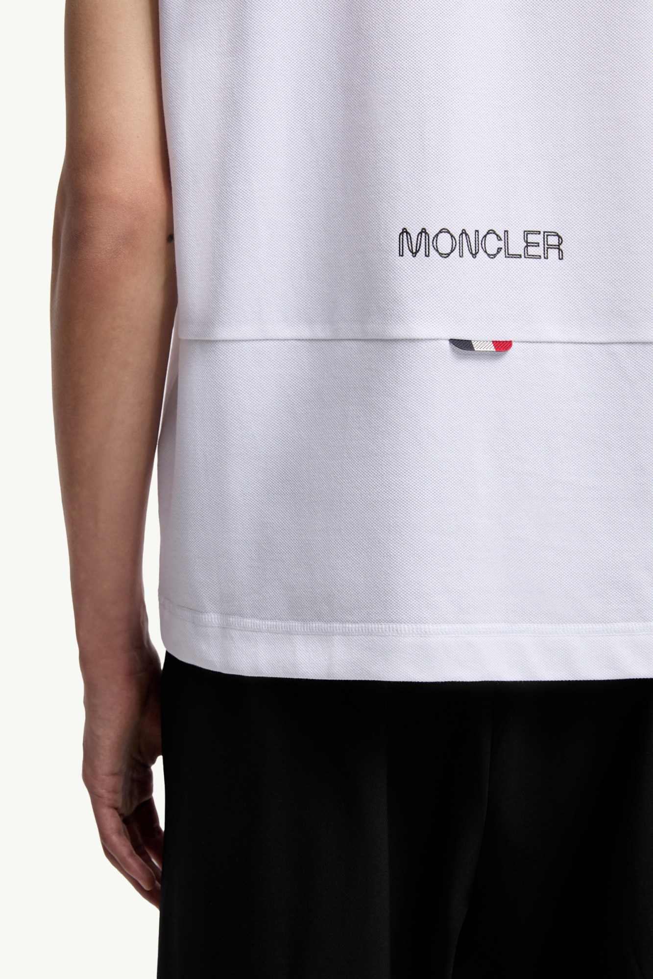 Moncler Classic Cotton Polo T-shirt In White