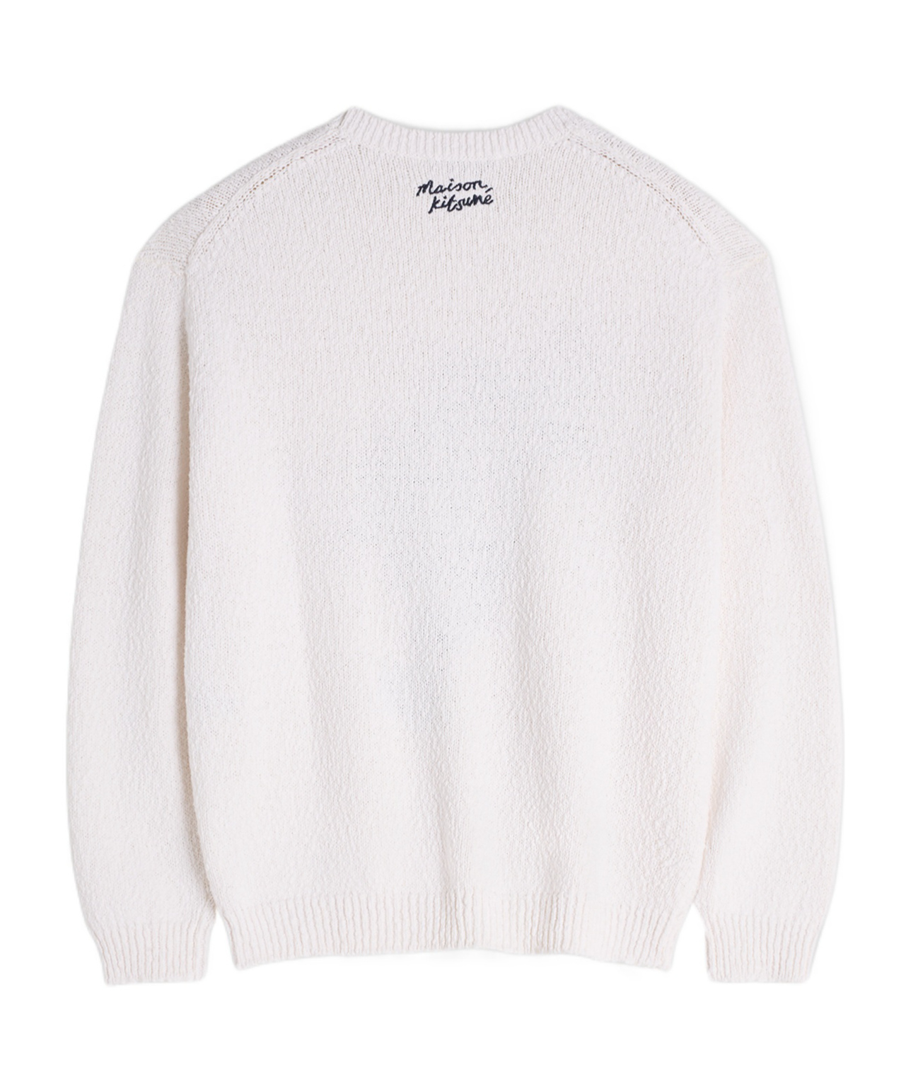 Shop Maison Kitsuné Daisy-intarsia Jumper In White