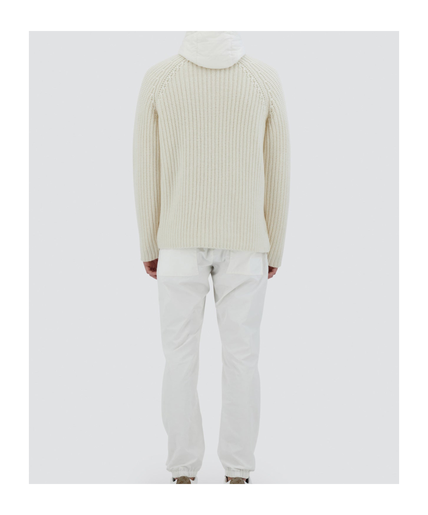 Herno Knitted Bomber Jacket In White