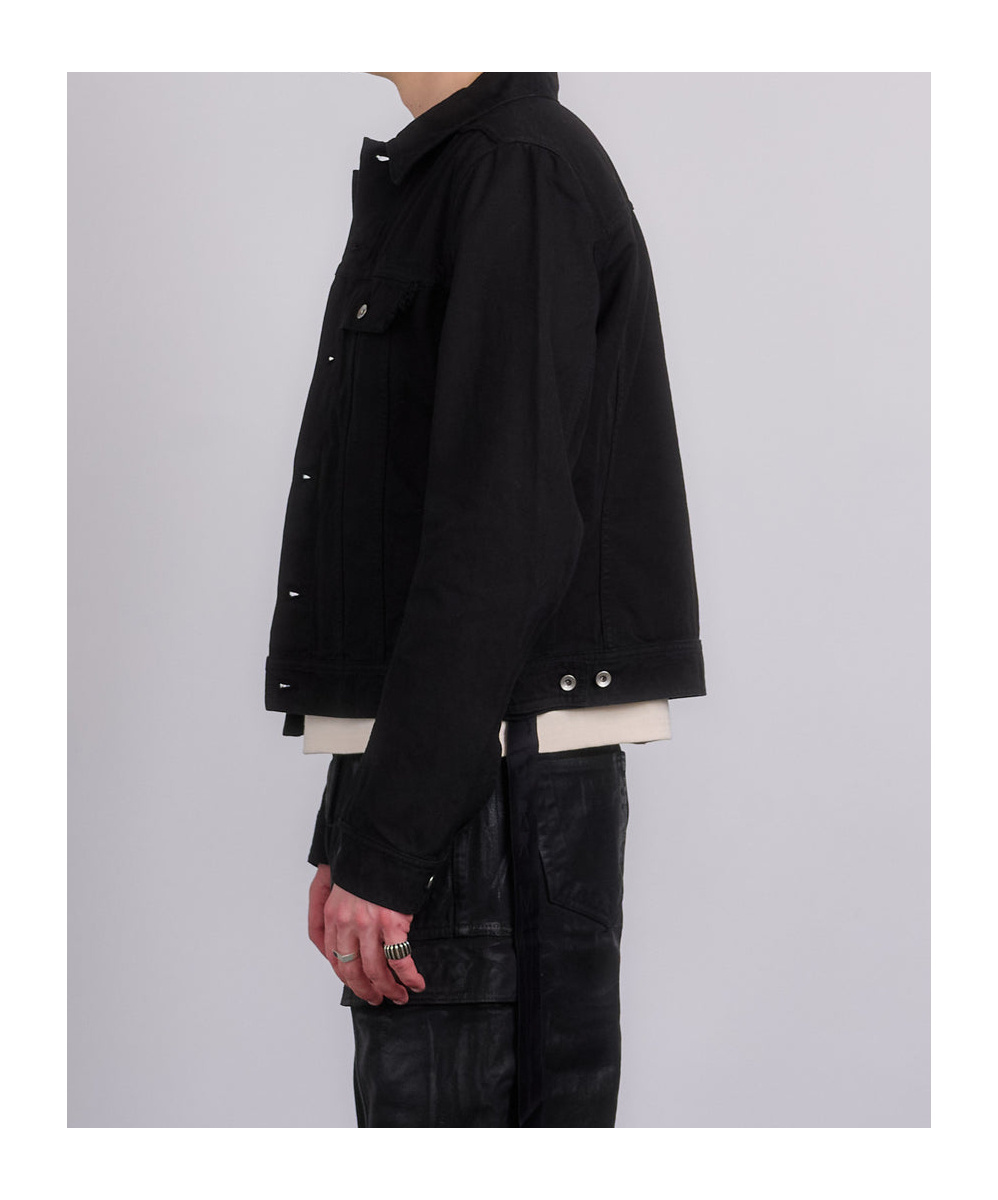 Rick Owens Drkshdw Black Hollywood Trucker Jacket In 09 Black