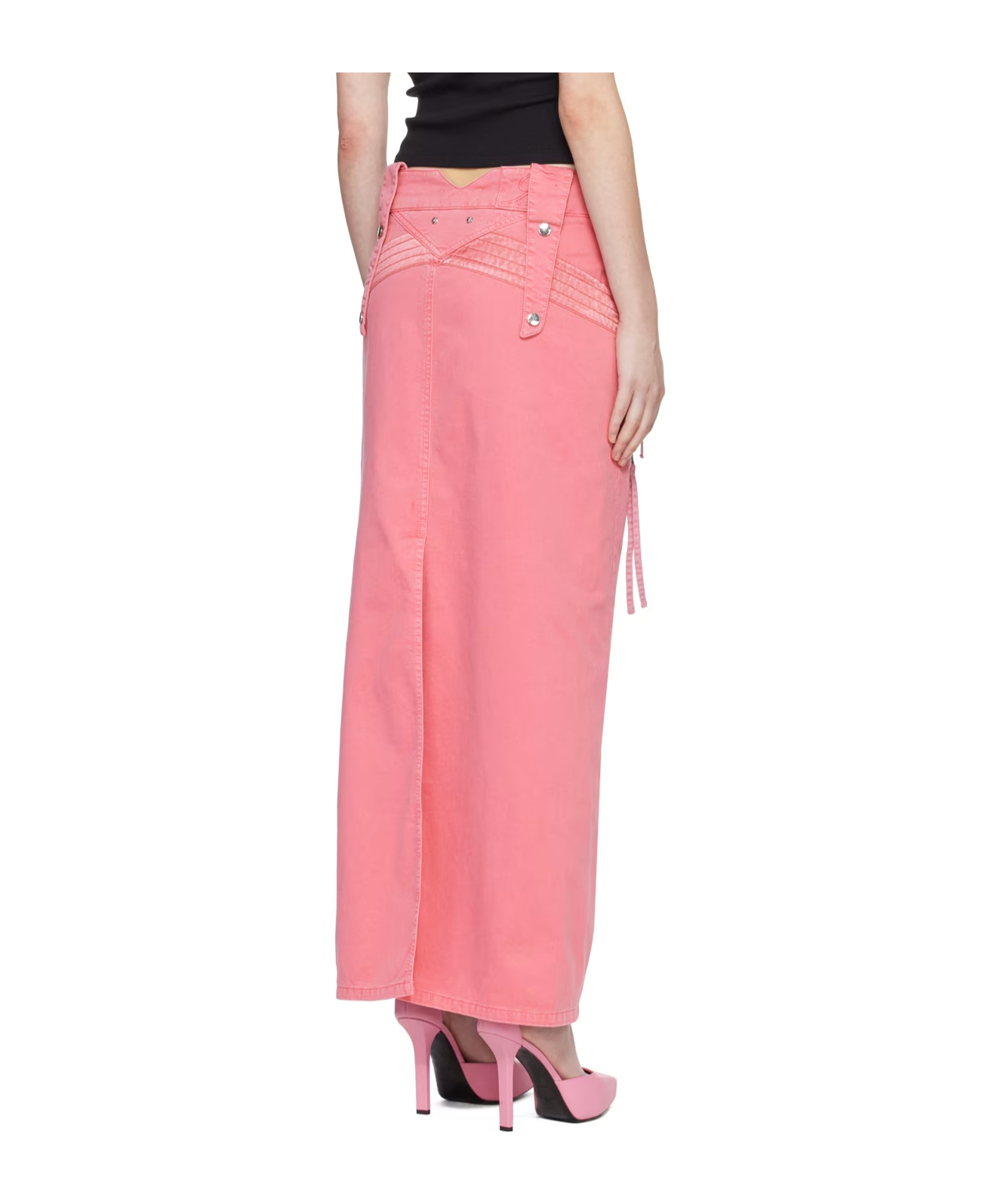 Blumarine Split Detail Skirt In Pink