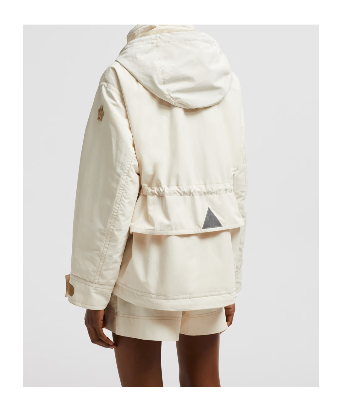 Moncler Nimba Hooded Field Down Jacket White In Nude