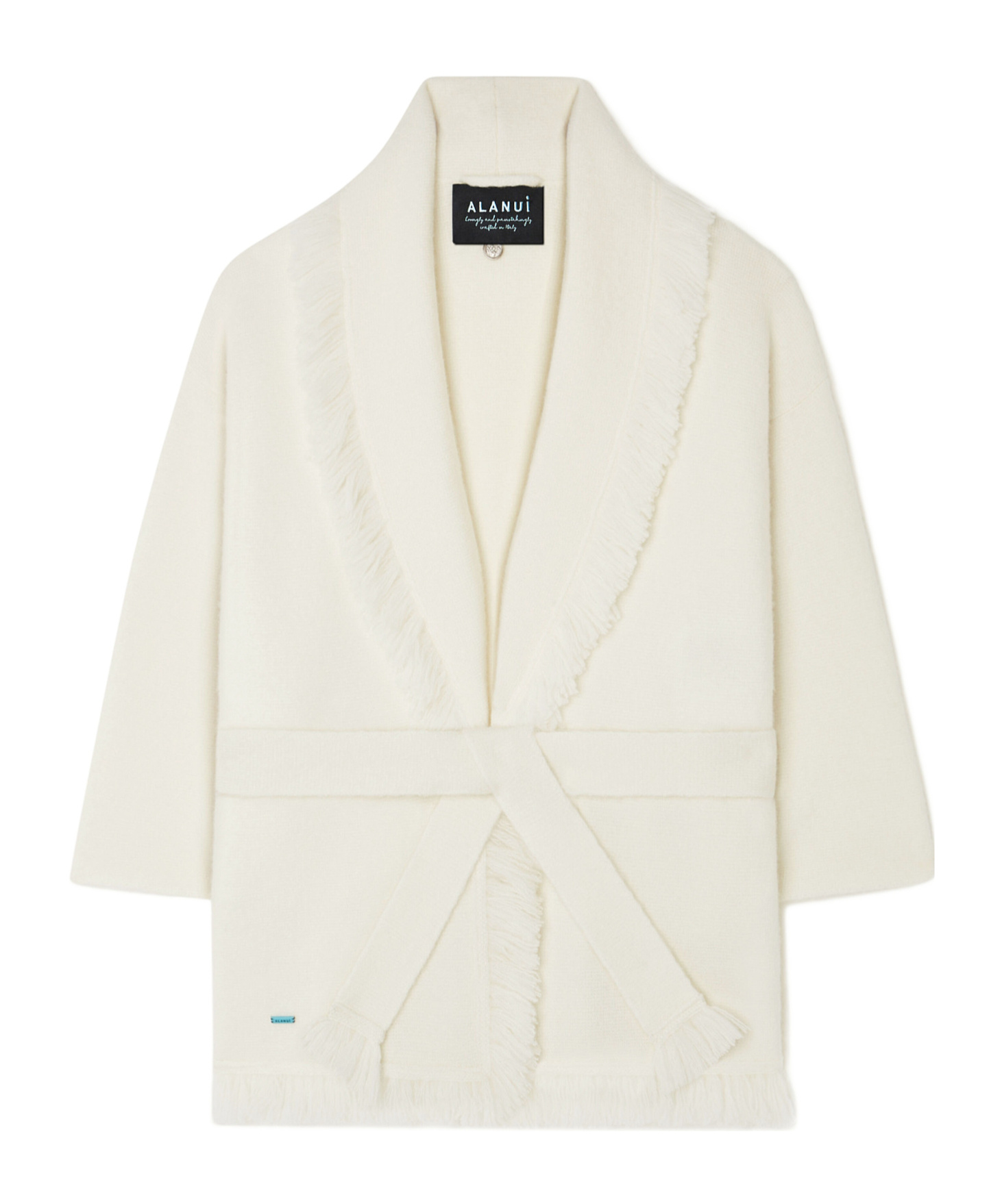 Alanui Finest Fringed Shawl-collar Cardigan In White
