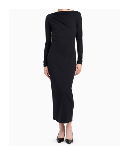 EMPORIO ARMANI WOOL MID-LENGTH PENDANT STRAIGHT DRESS