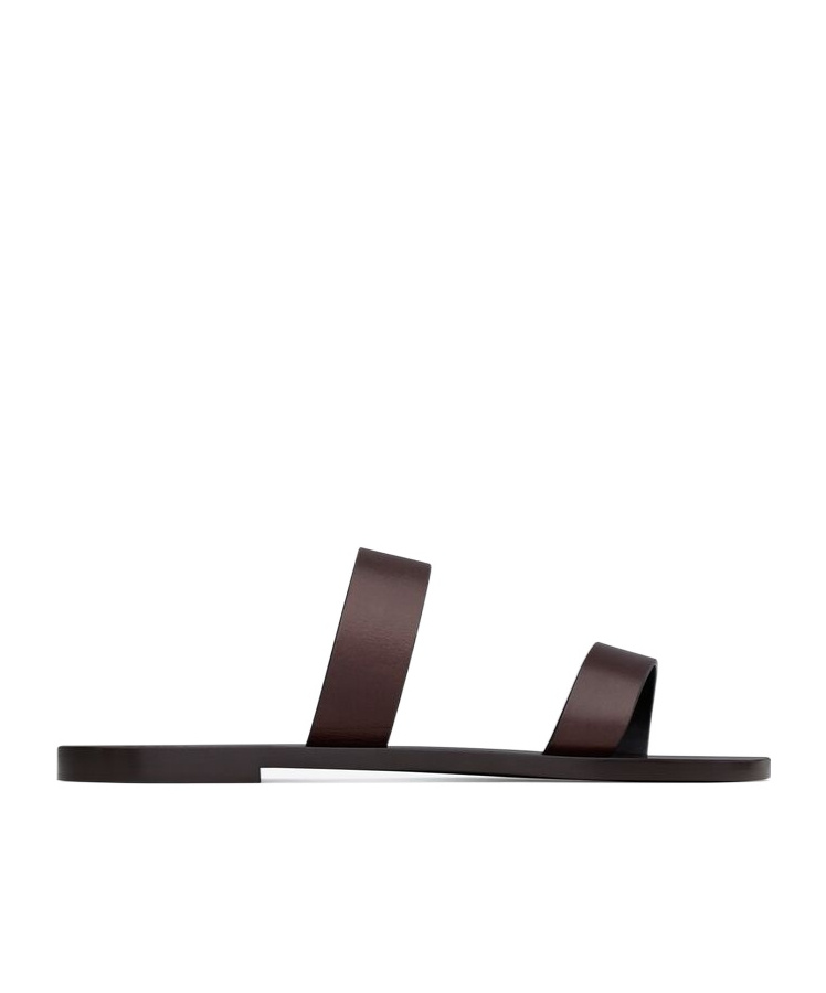 Saint Laurent Pepe Slides In Smooth Leather In Black