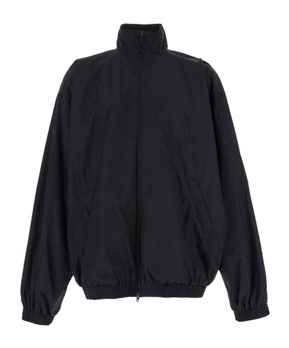Balenciaga Black Tape Type Bomber Jacket In Black