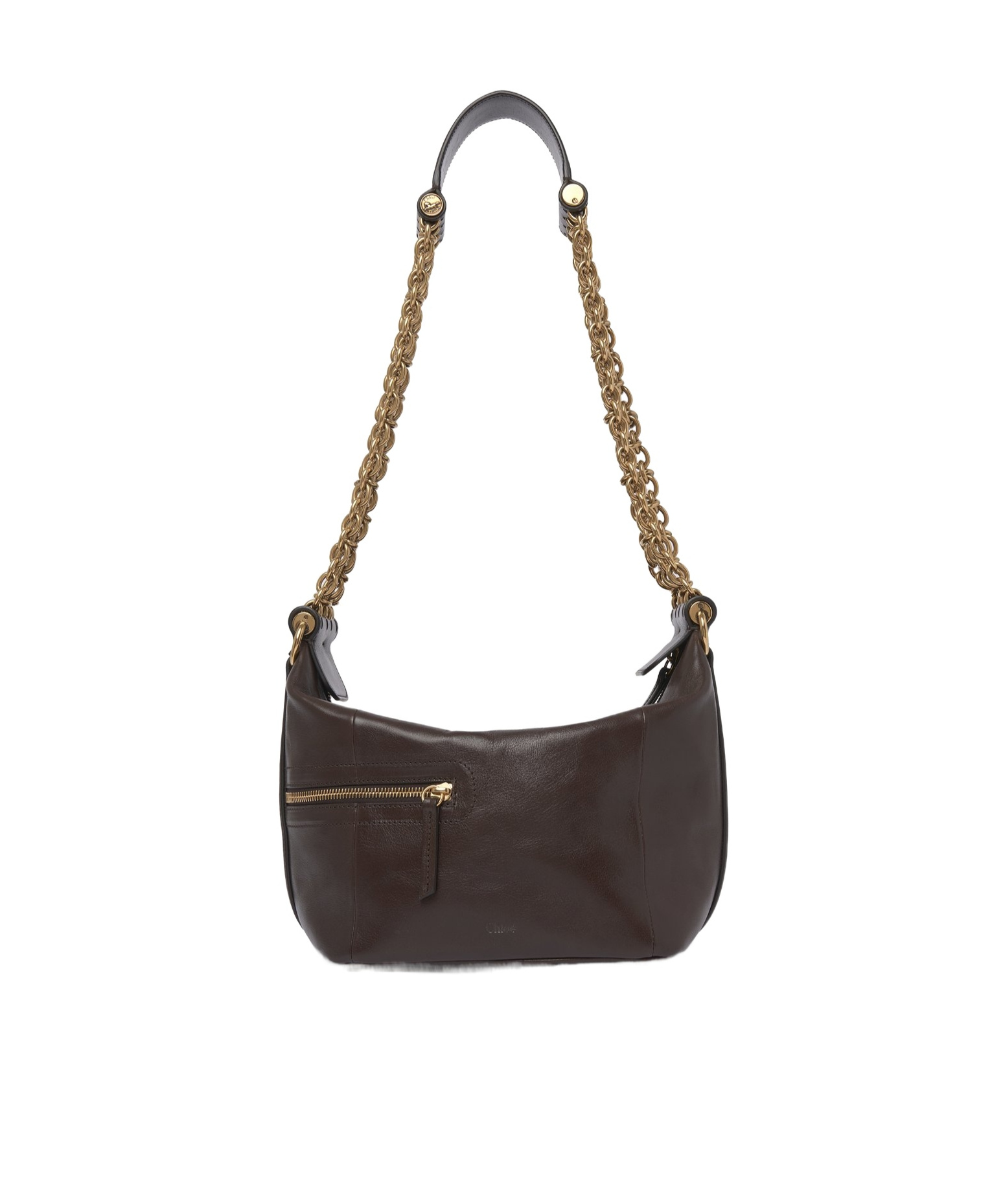 Chloé Zippered Shoulder Bag In Black