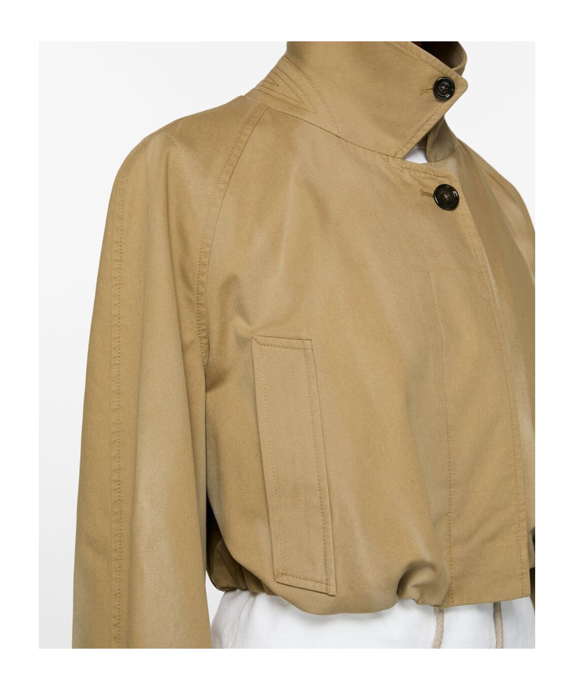 Acne Studios Cropped Cotton Jacket In Nude