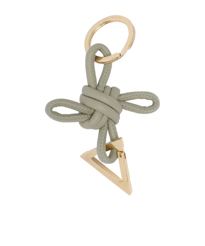 Bottega Veneta Triangle Key Ring In Gray