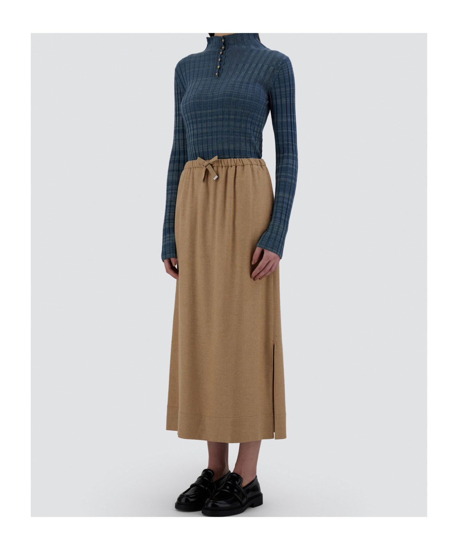 Herno Drawstring Waist Skirt In Brown