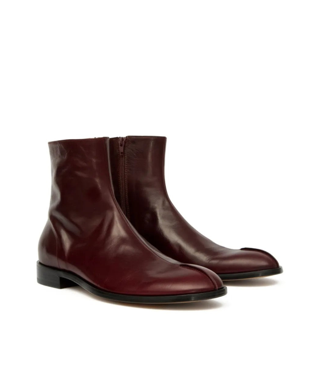 Mm6 Maison Margiela Ankle Boot With Polished Leather Upper In Brown