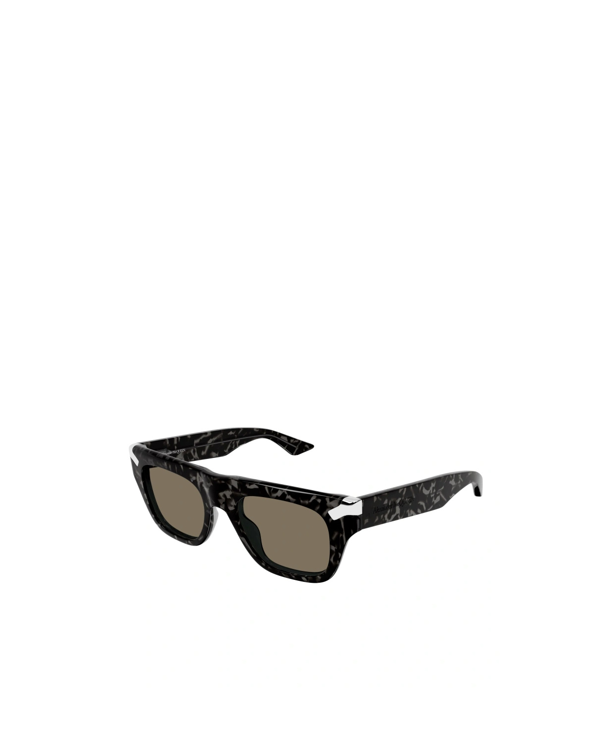 Alexander Mcqueen Tortoiseshell Square-frame Sunglasses In Black