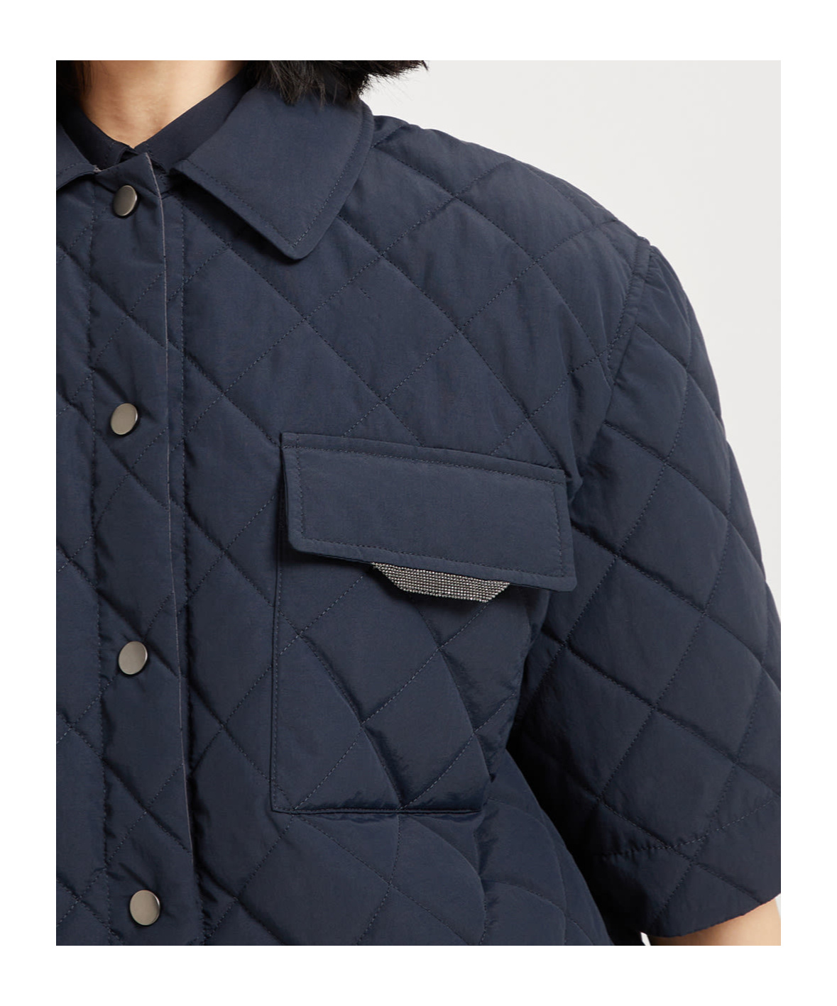 Brunello Cucinelli Outerwear With Monili In Blue