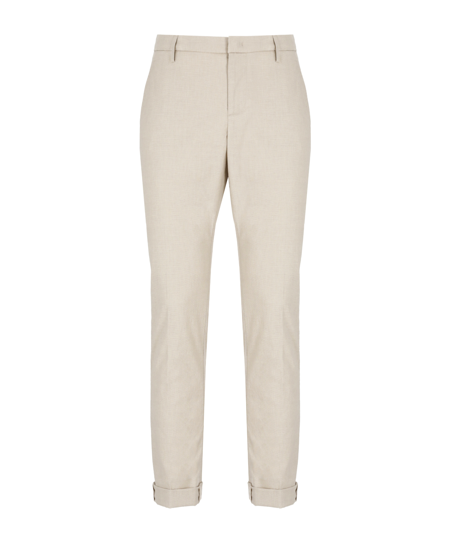 Dondup Cuffed Slim Fit Pants In Neutral