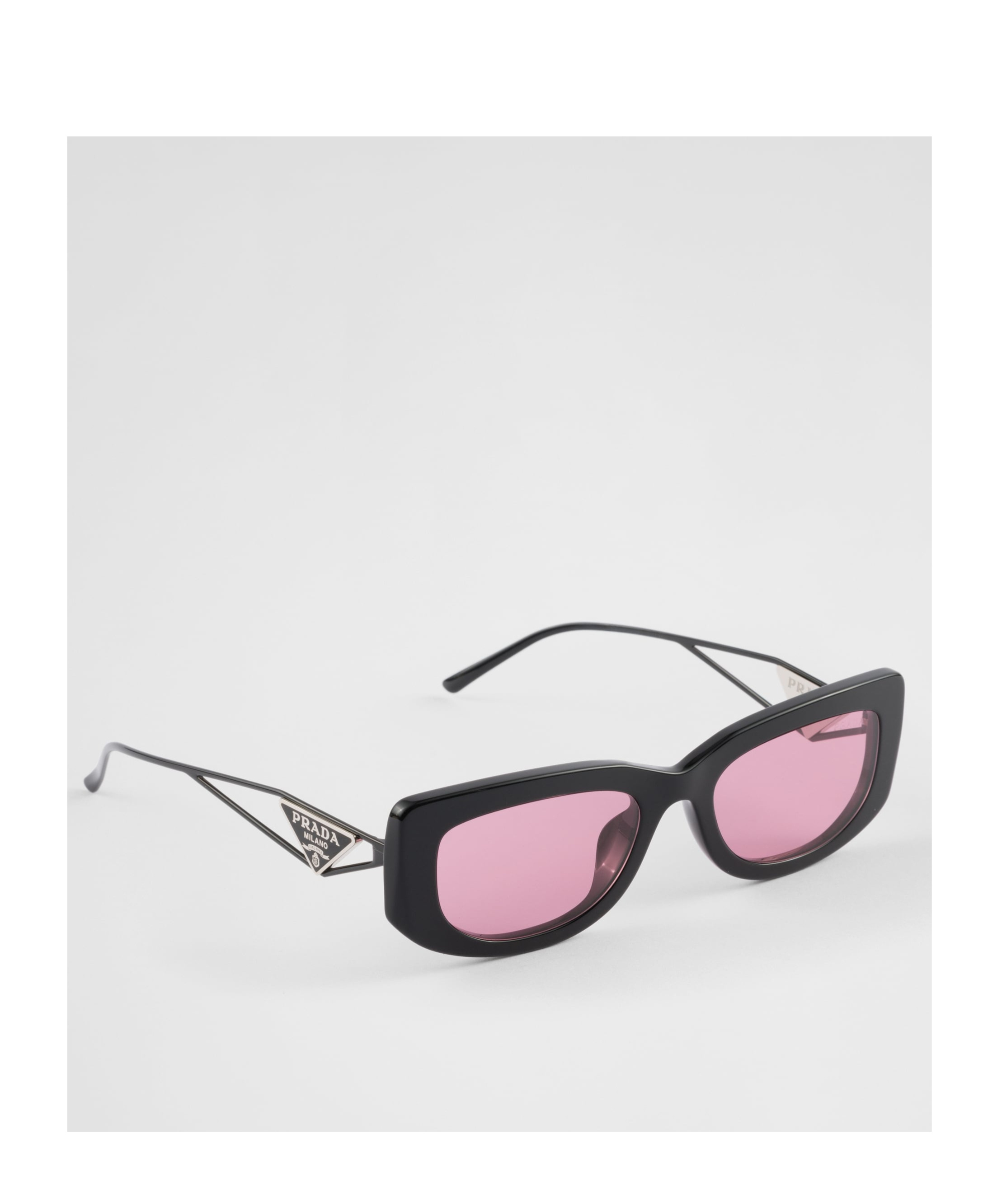 Prada Sunglasses With Triangle Logo In Pink