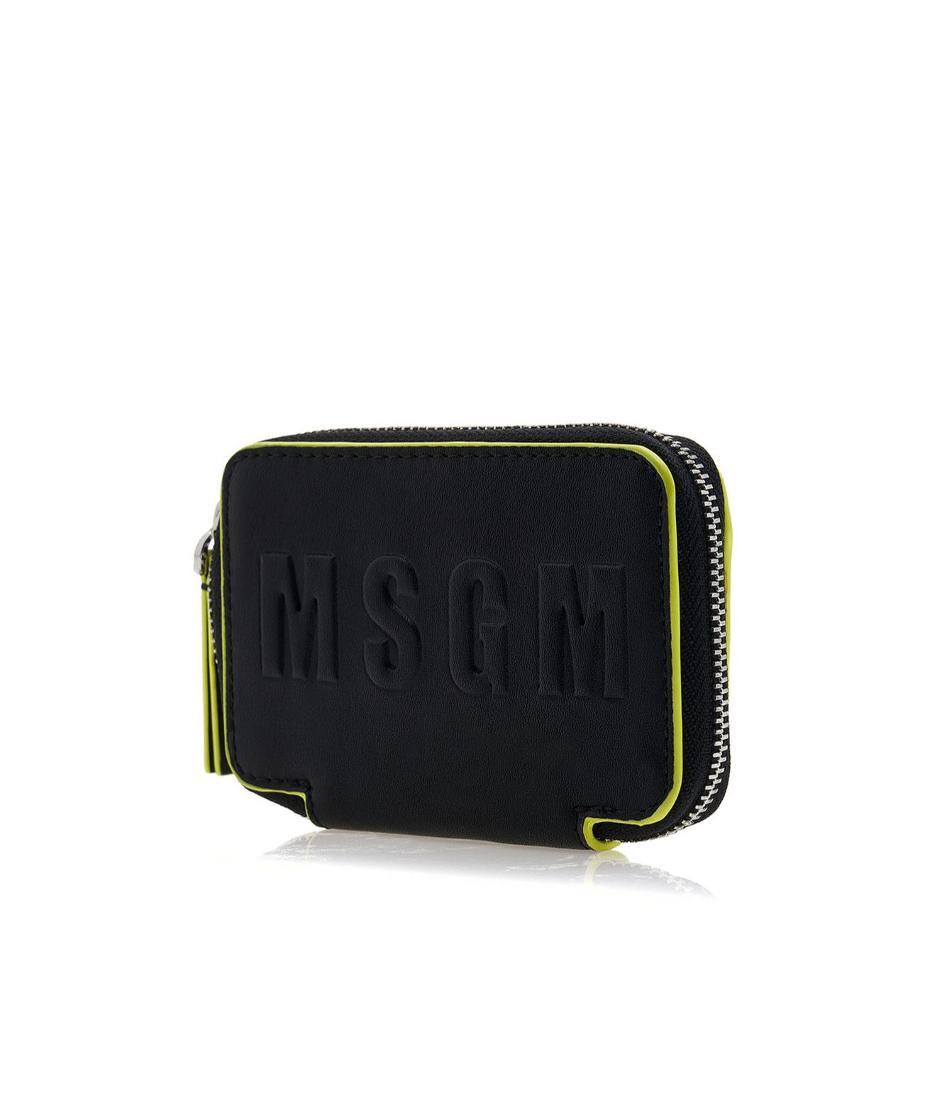Msgm Zipper Wallet In Black