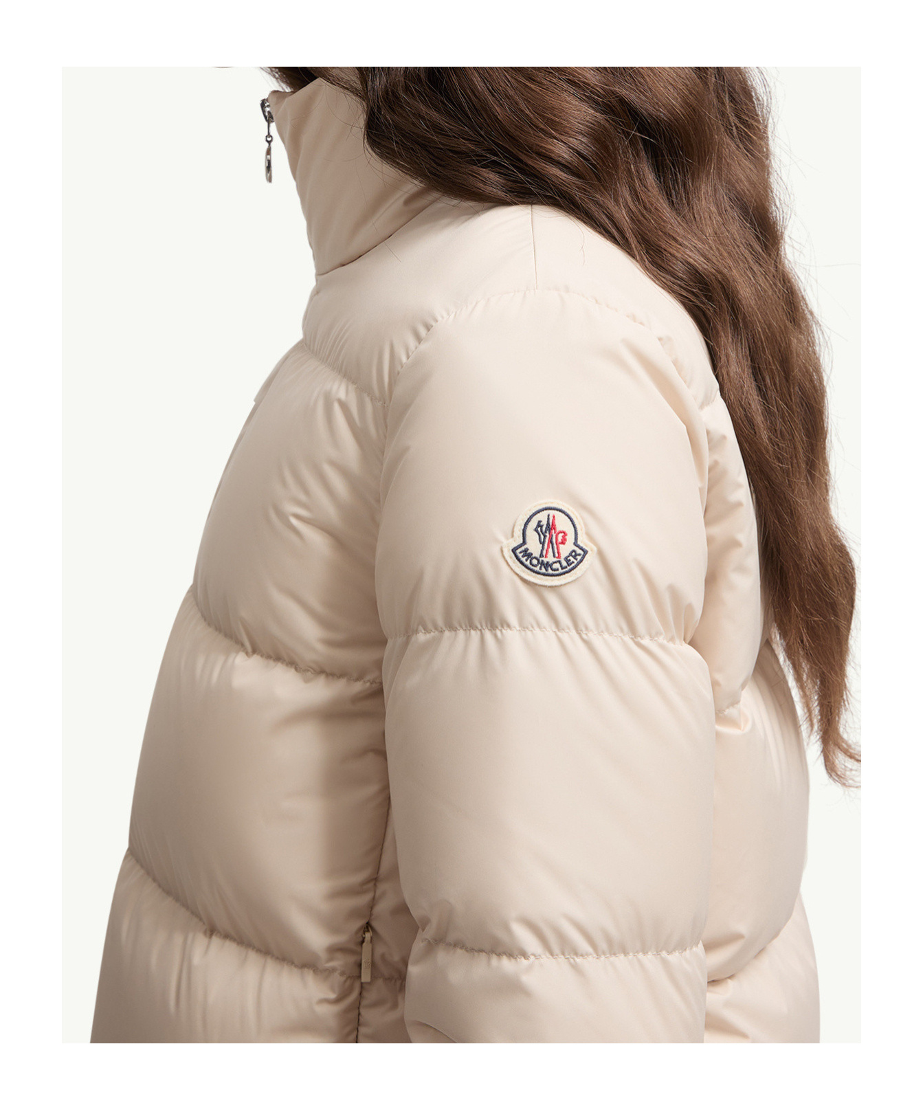 Moncler Mauzun Long-sleeved Down Jacket In Neutral