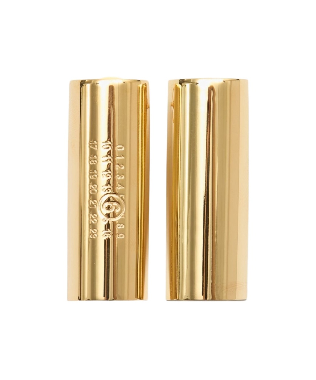 Mm6 Maison Margiela Golden Earrings With Logo Engraving