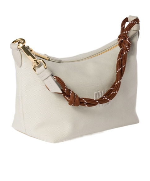 Miu Miu Gabardine Sachet In Plaster White/chalk White