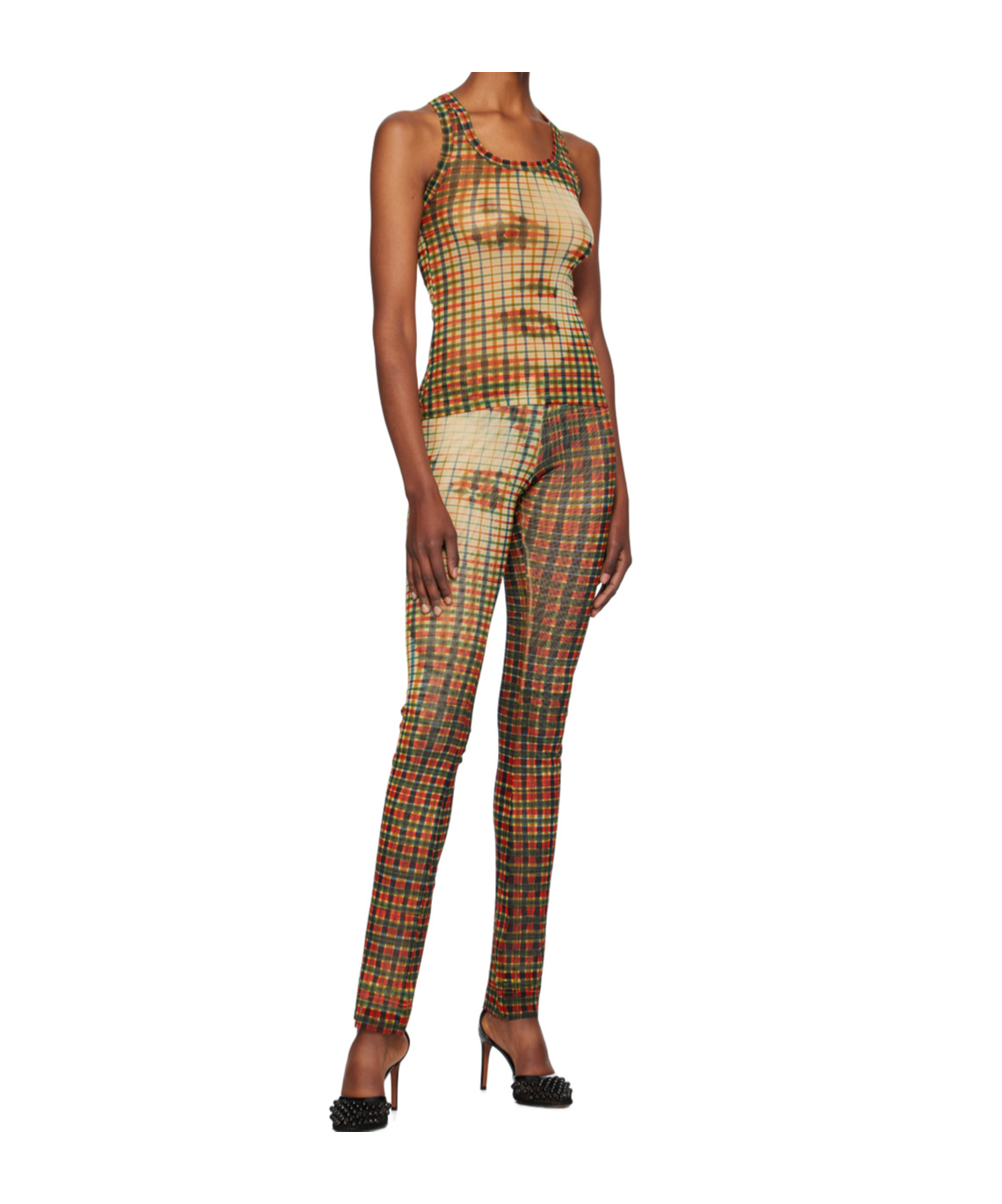 Jean Paul Gaultier Nylon Tulle Lounge Pants In Multi