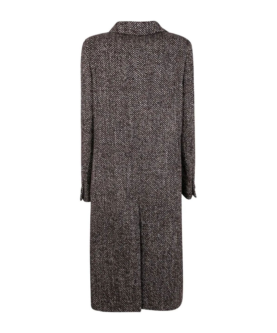 Tagliatore Amanda Herringbone-pattern Coat In Gray