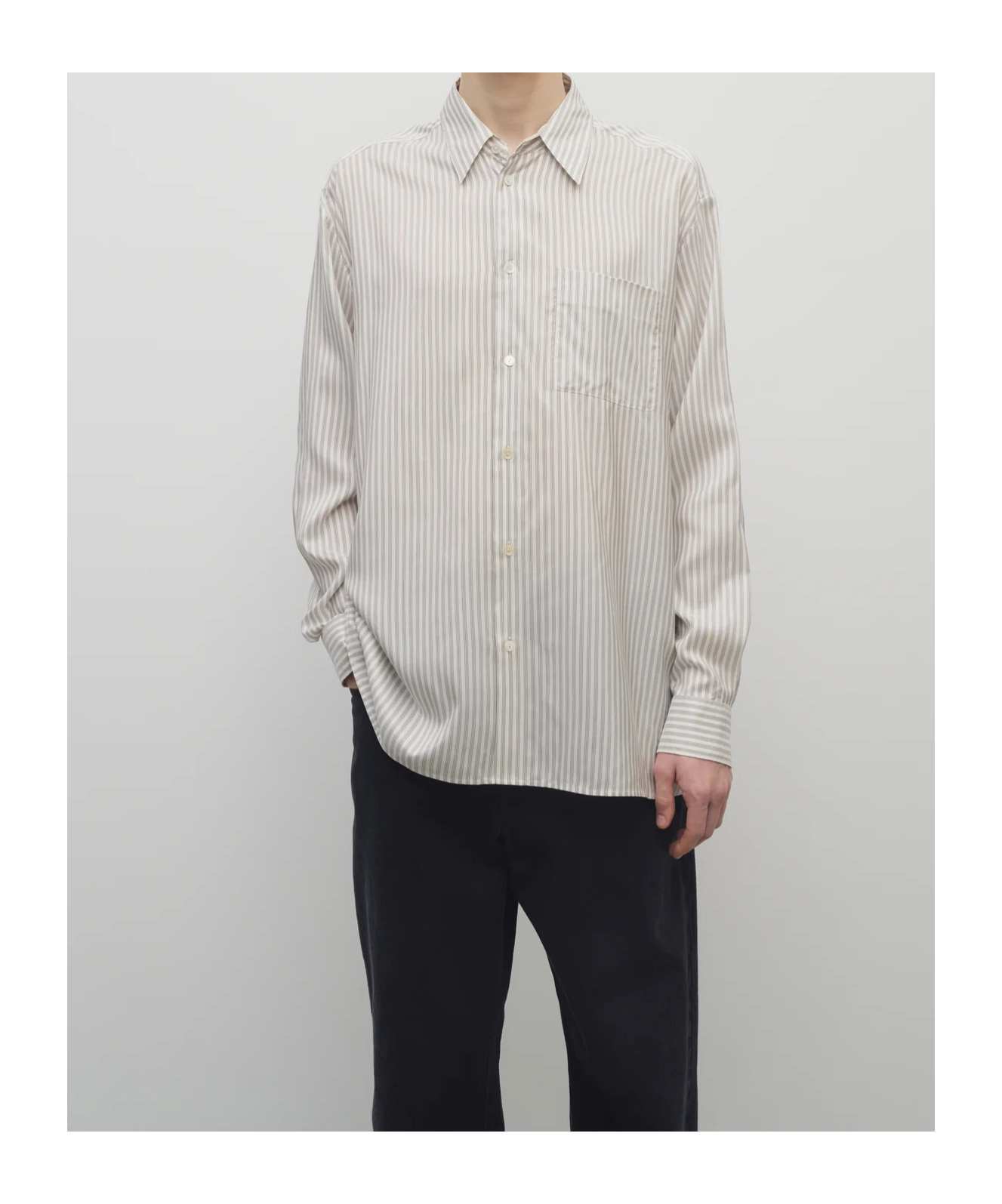 The Row Feme Striped Silk Shirt