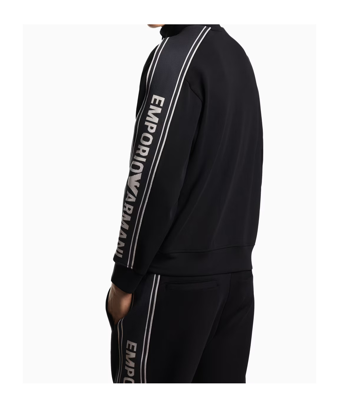 Emporio Armani Zipper Sweatshirt In Black