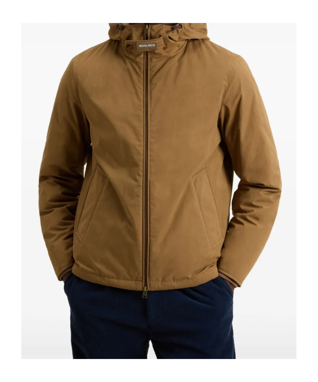 Woolrich Padded Brown Jacket With Adjustable Hood In Brown