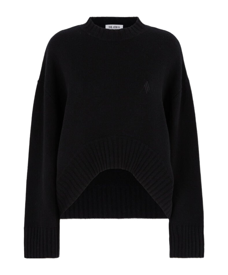 Attico Black Oversize Sweater In Wool And Cashmere Woman In Black
