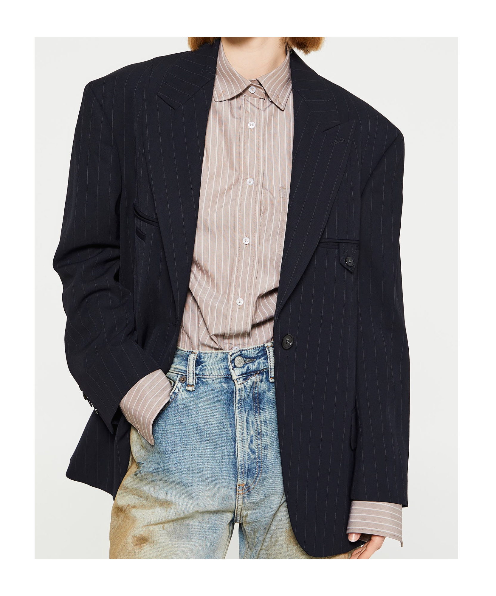 Acne Studios Long-sleeved Suit Coat In Black