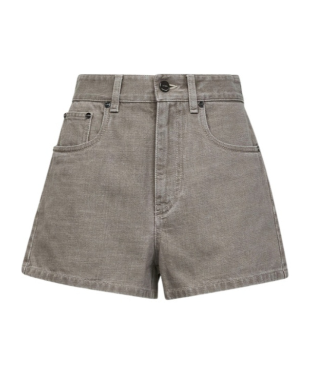 Fendi Grey Denim Shorts In Gray