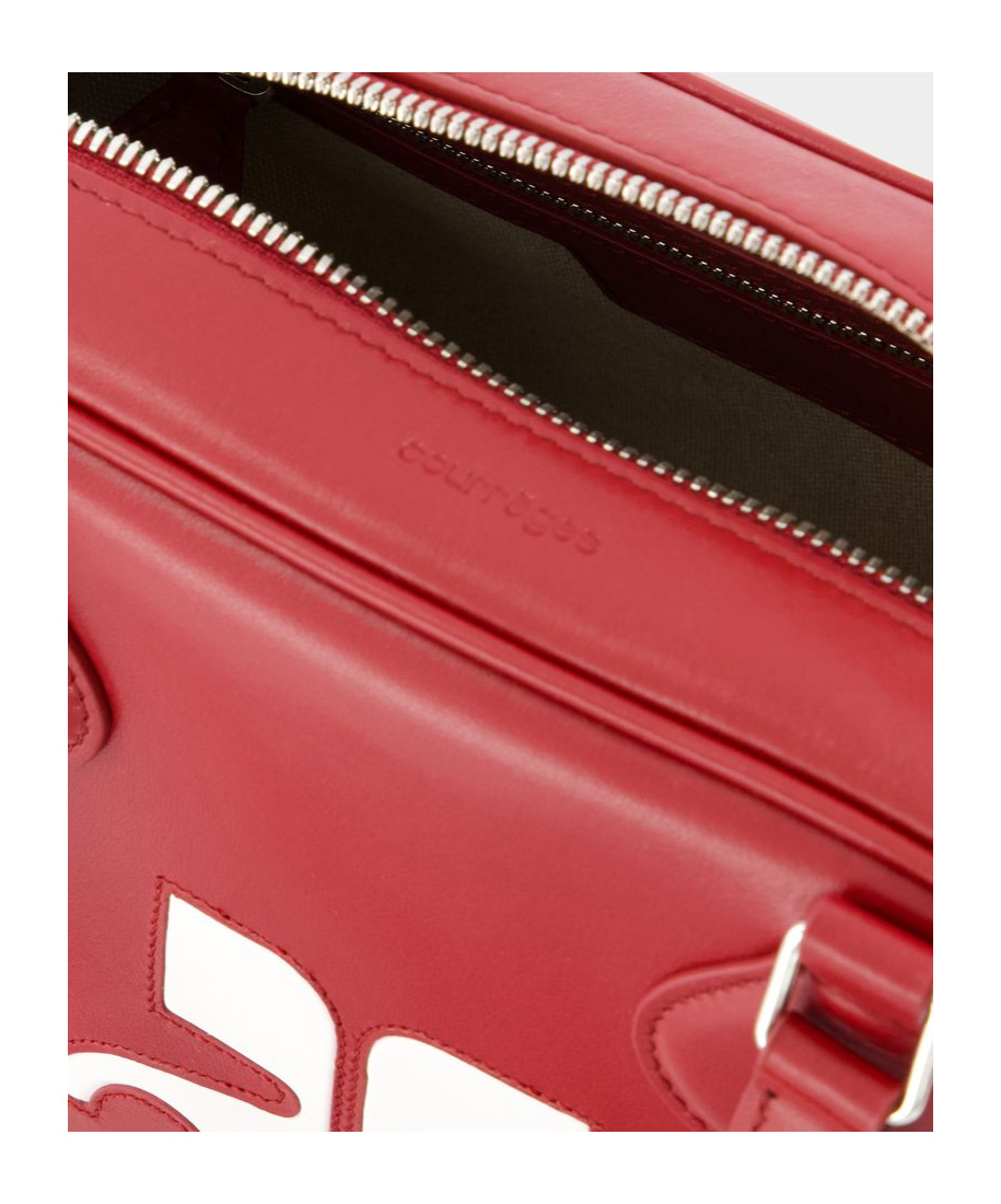 Courrèges Reedition Bowling Leather Bag In Red