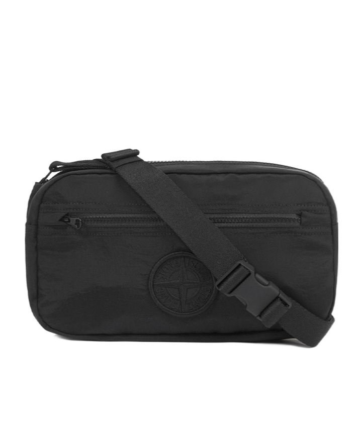 STONE ISLAND LOGO-EMBROIDERED BELT BAG