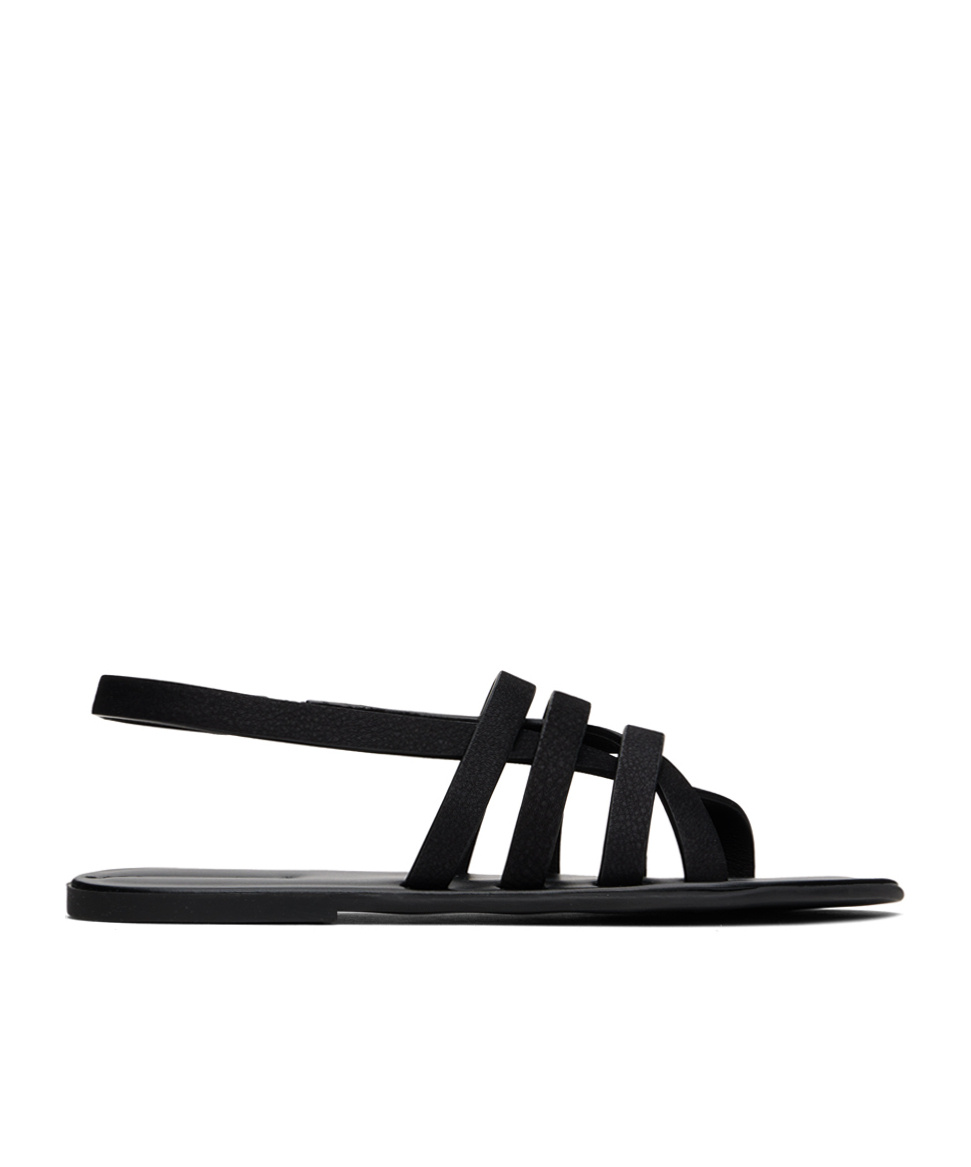 The Row Line Flat Sandals In Black