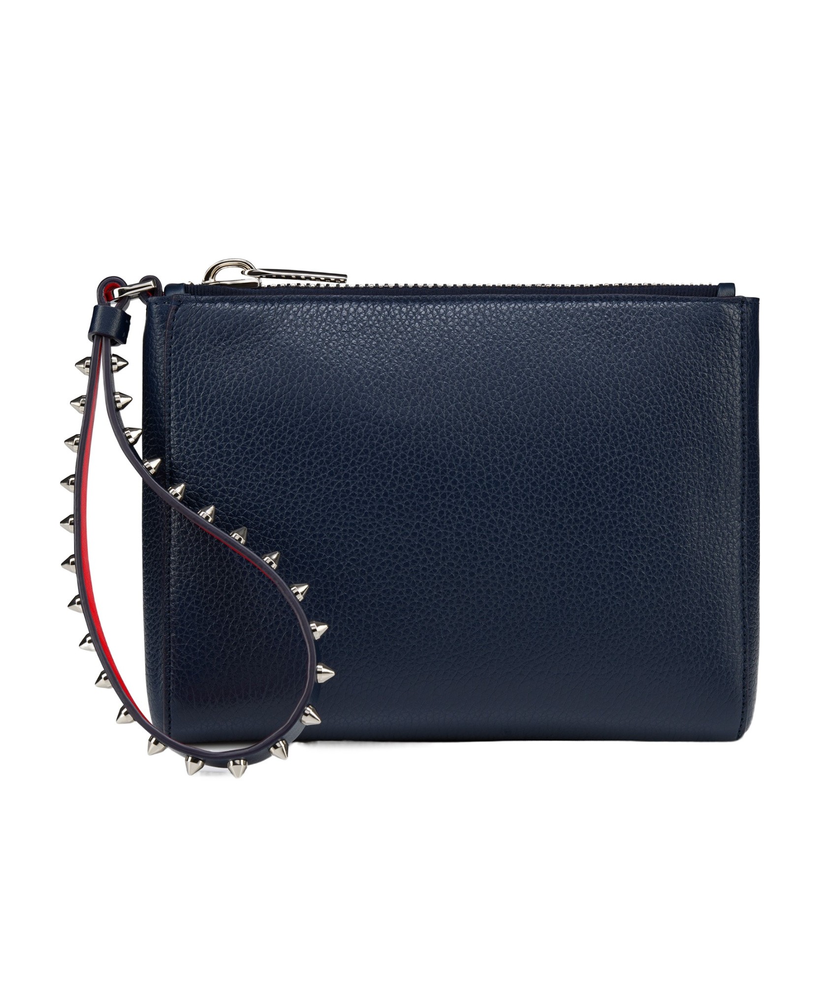 Christian Louboutin Embellished Clutch With Textured Finish And Wrist Strap In Black