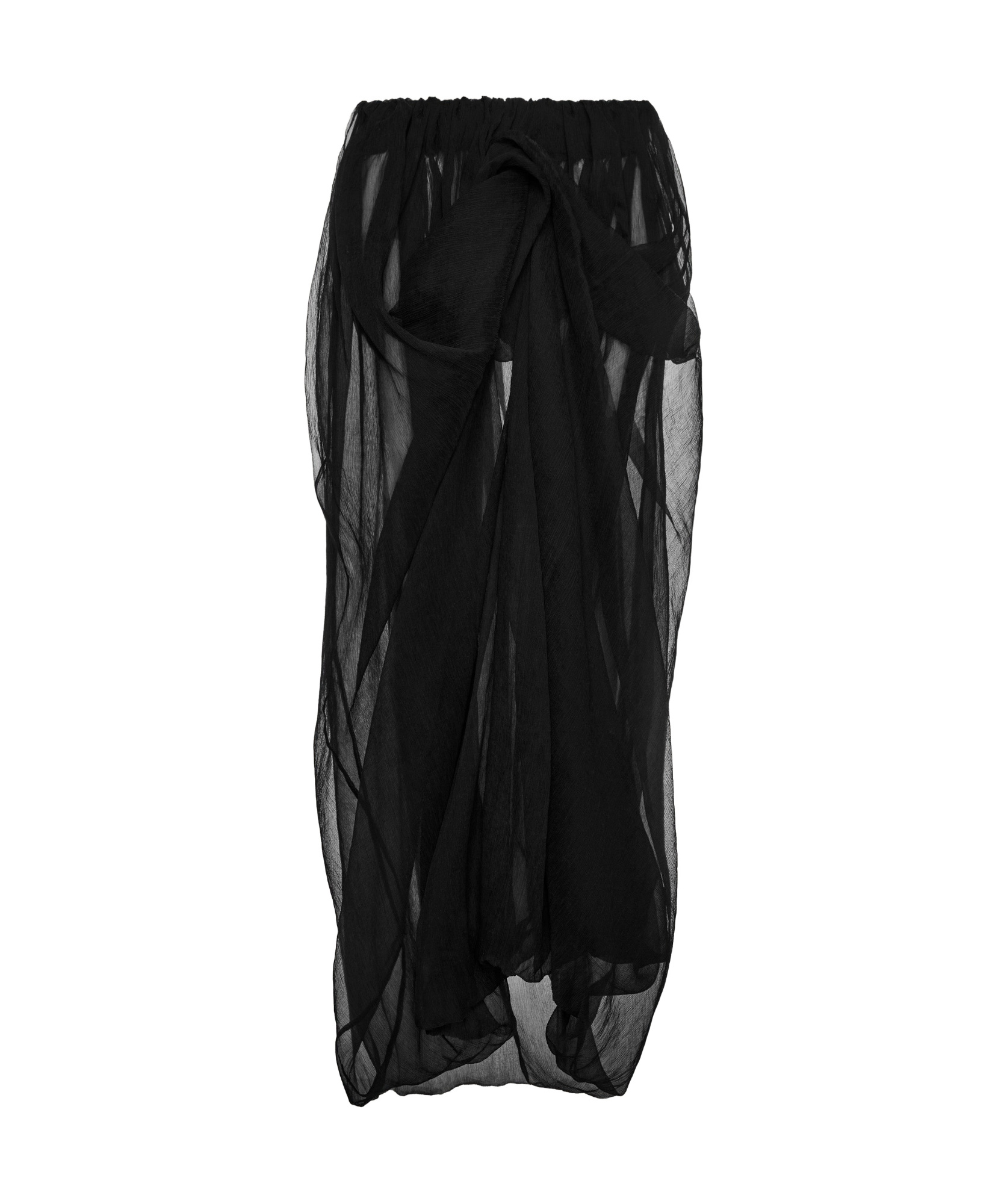 Magda Butrym Draped Ruffled Long Skirt In Black