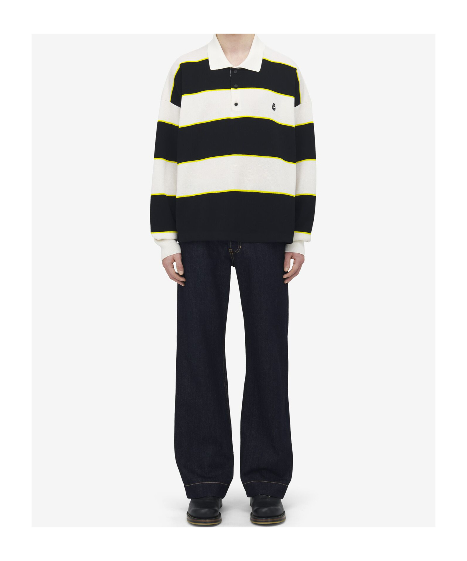Alexander Mcqueen Rugby Stripe Polo Shirt In Animal Print