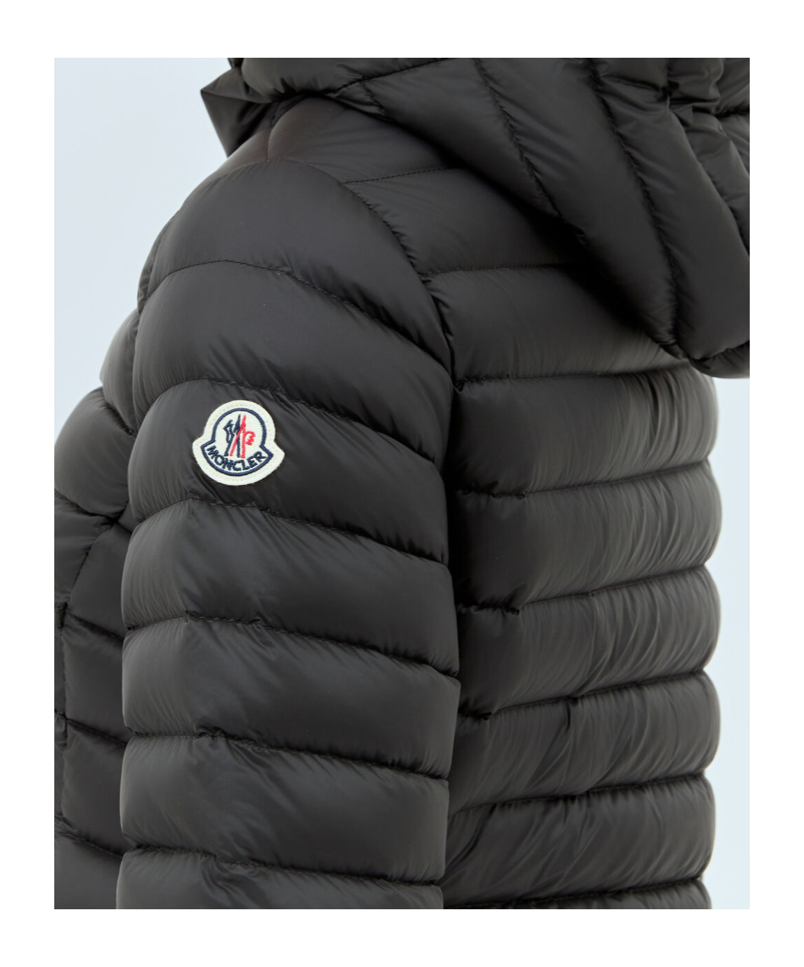 Moncler Short Blue Down Jacket Ige In Black