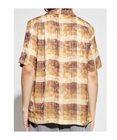 Dries Van Noten Mens Tan Carltone 2028 Graphic-print Woven Shirt In Brown