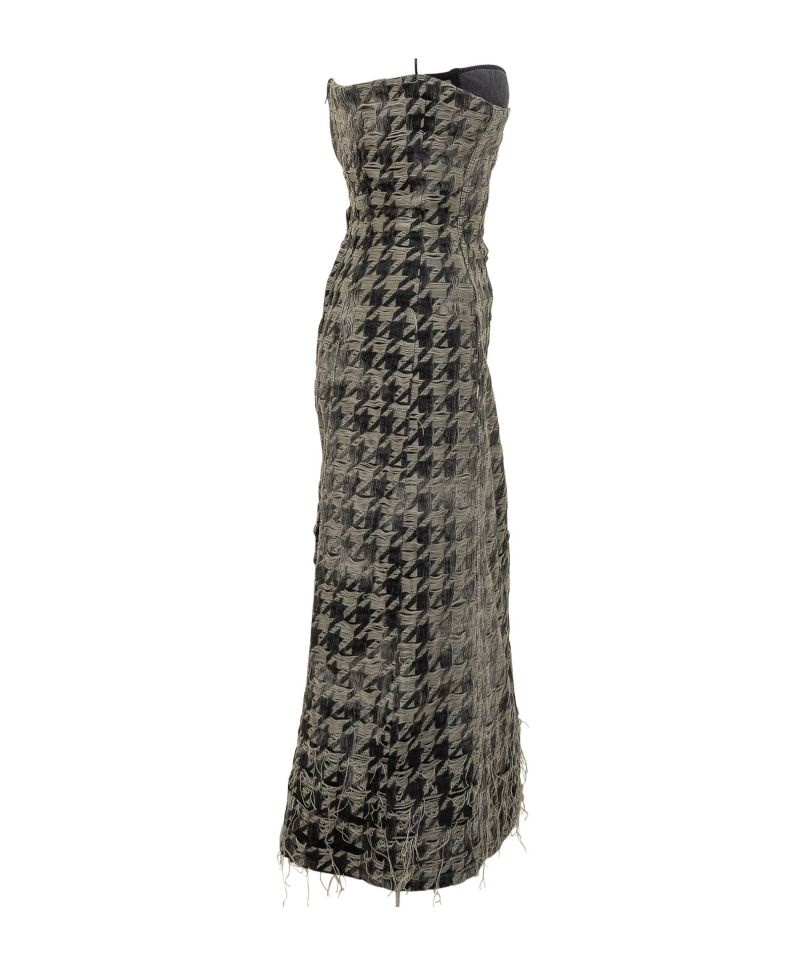 Diesel Long Pied De Poule Bustier Dress In Multi