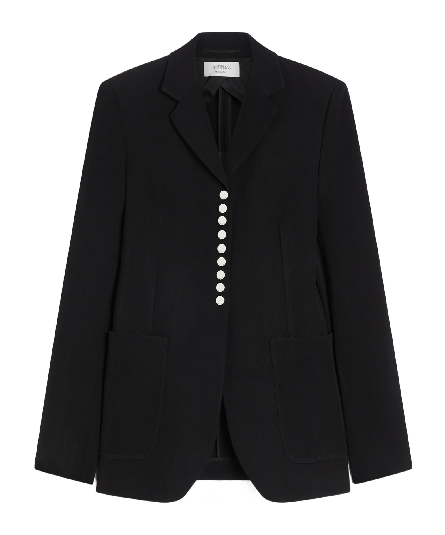 Sportmax Tailored Blazer With Notched Lapel And Metallic Buttons In Blue