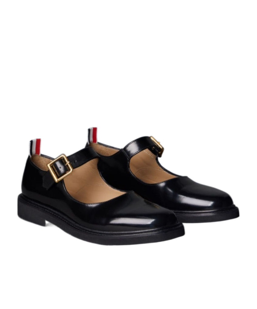 Thom Browne "brushed Leather Mary Jane Thom John Shoes In Black